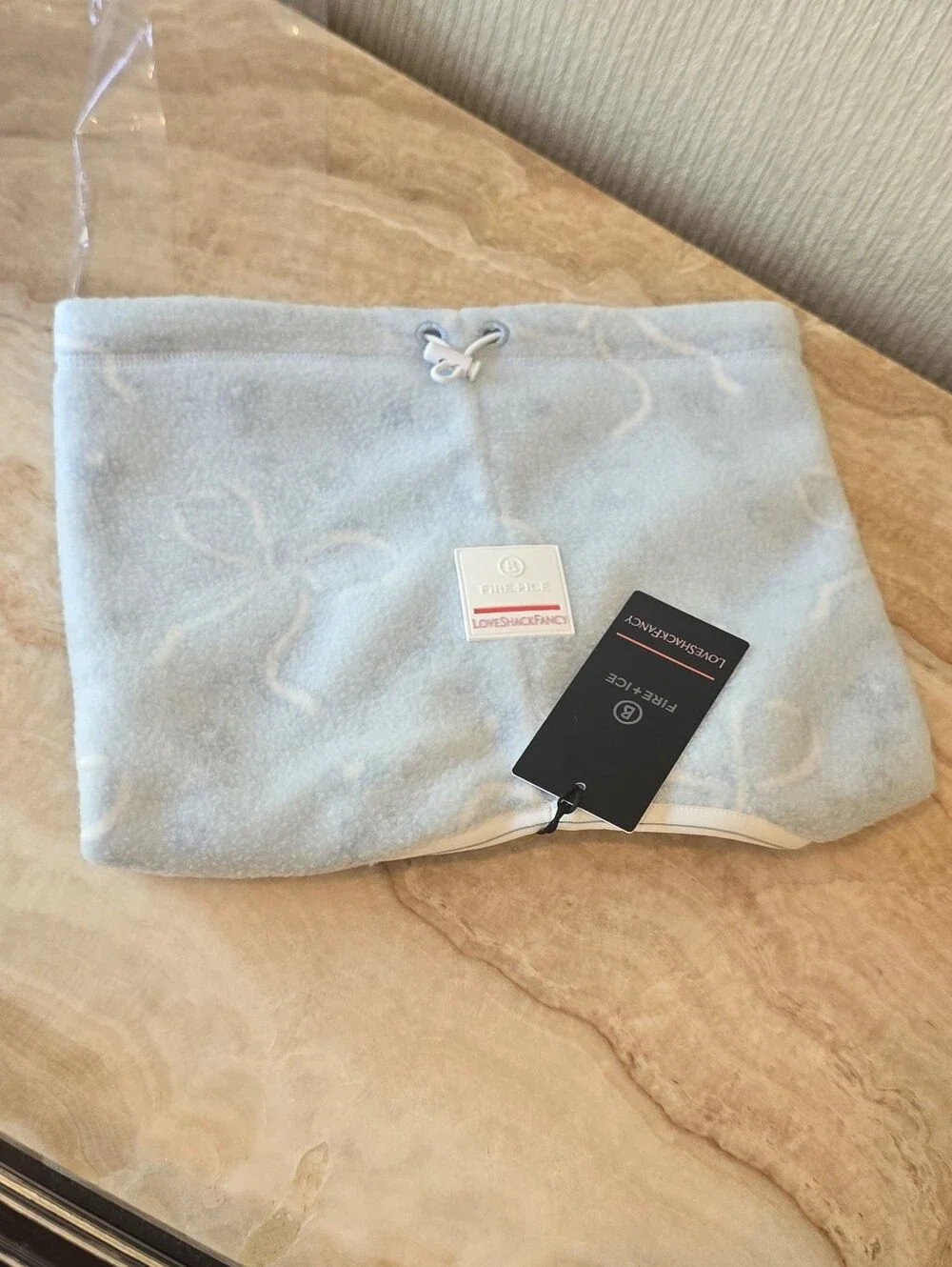 Bogner Loveshackfancy Arian3 Fleece Gaiter Neck warmer Loveshackfancy Scarf Blue